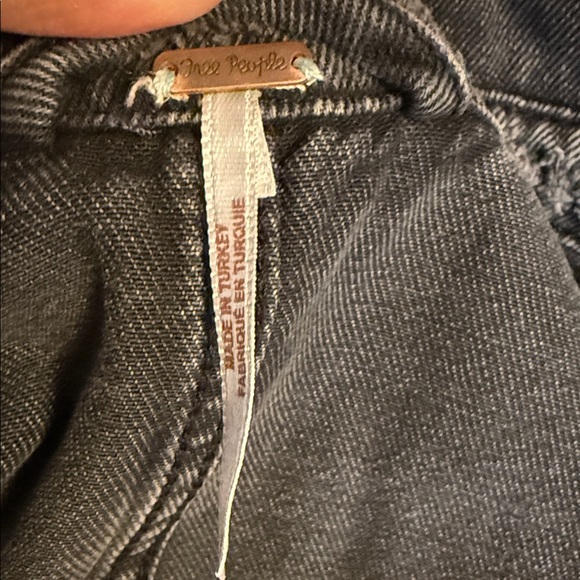 Free People Distressed  Gray Shirt Jean Jacket - Picture 3 of 4